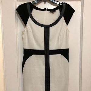 Rampage B&W Dress with faux leather piping